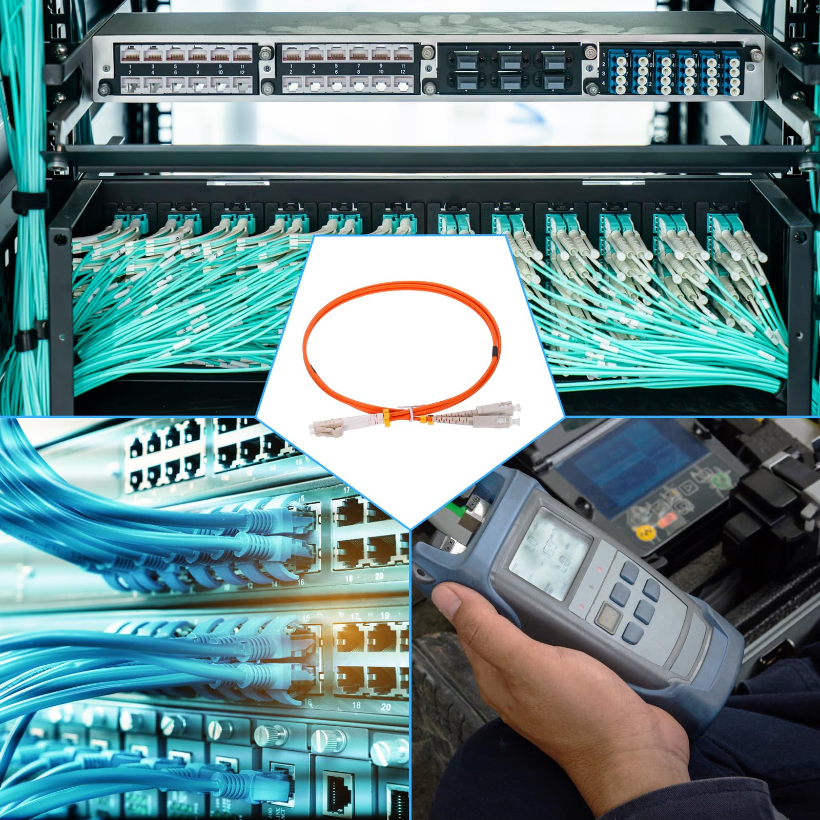 Amazon.co.jp: uxcell ファイバーパッチケーブル マルチモード二重 LC